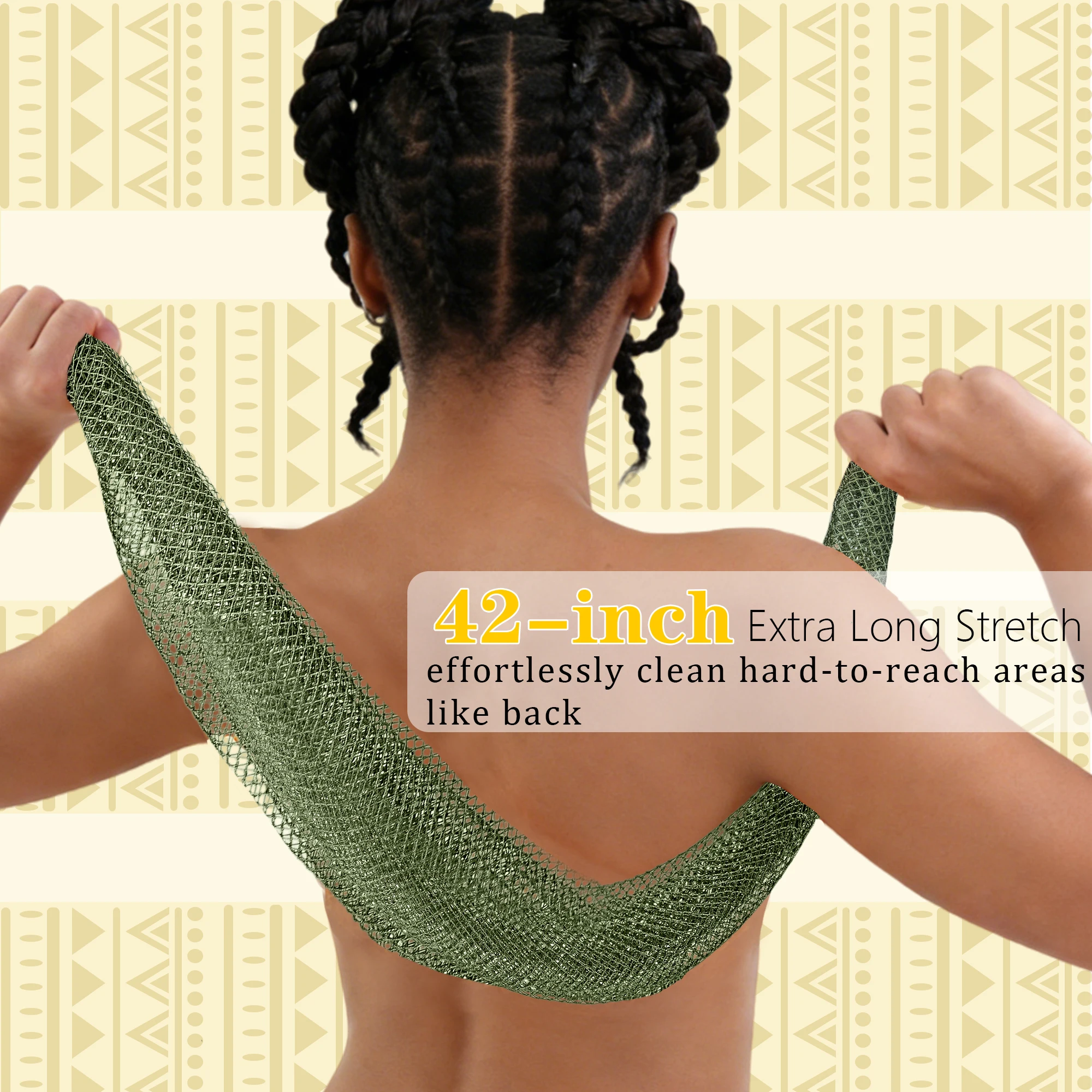 PeaKalo Authentic African Net Sponge-2Pcs Exfoliating Bath Shower Loofah Sponge, Gentle Back Scrubber for All Skin Types,Durable - Image 5