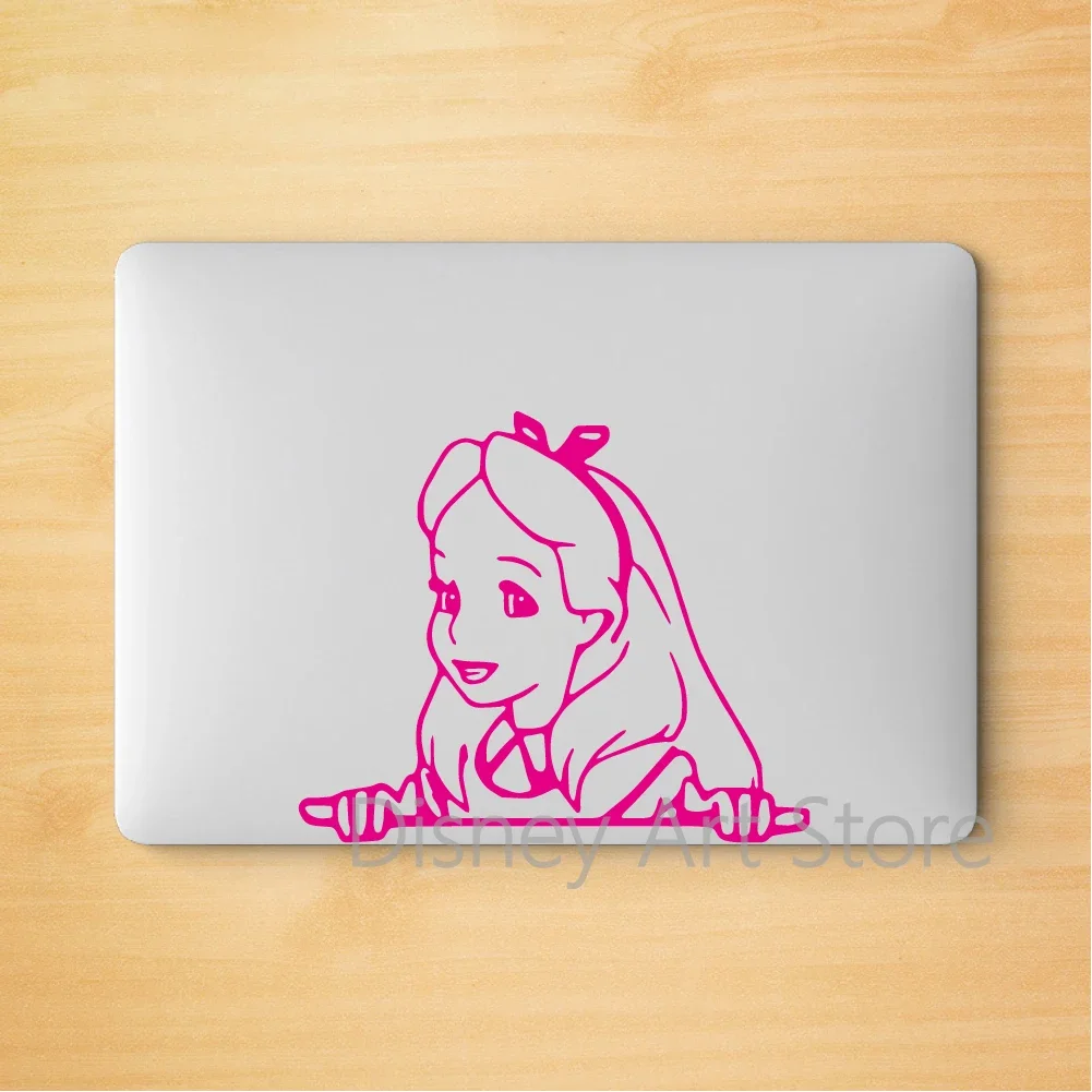 Peeking Cheshire Cat Vinyl Art Sticker Car Window Decals Alice In Wonderland Cartoon Outline Laptop Decal Decor - Image 3