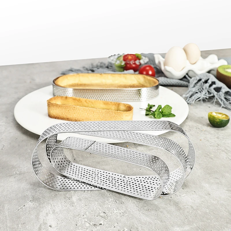 Perforated Round Tart Ring Stainless Heat-Resistant Steel Tart Ring Mold Baking DIY Dessert Cake Mousse Metal Molds - Image 2