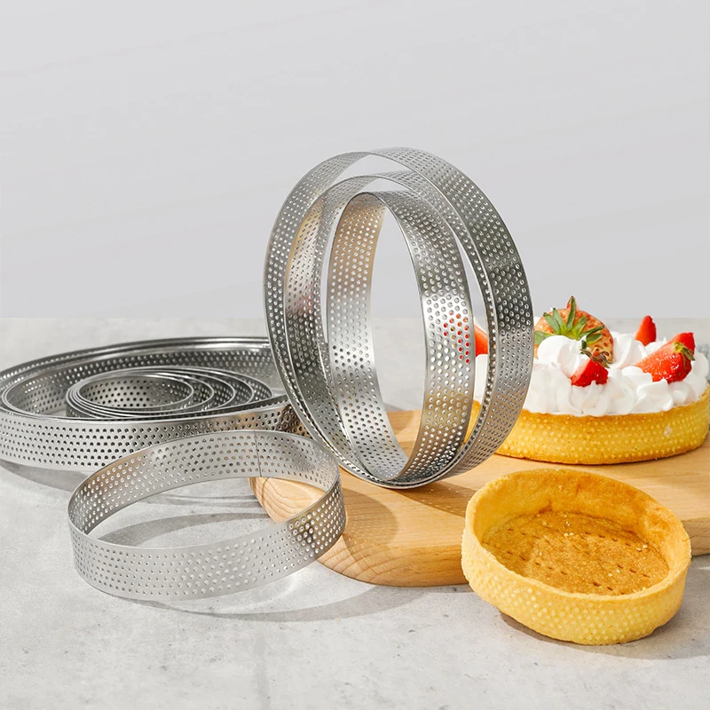 Perforated Round Tart Ring Stainless Heat-Resistant Steel Tart Ring Mold Baking DIY Dessert Cake Mousse Metal Molds - Image 3