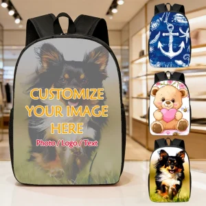 Personalized Custom Photo Backpack HD Sublimation Print Student School Bag Custom Image Casual Travel Shoulder Daypack Gifts
