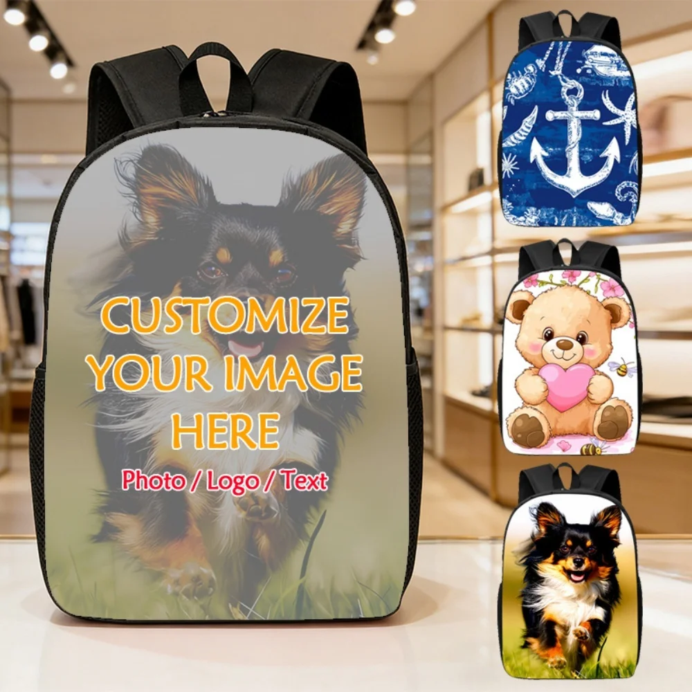 Personalized Custom Photo Backpack HD Sublimation Print Student School Bag Custom Image Casual Travel Shoulder Daypack Gifts