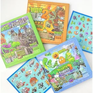 Plants Vs. Zombies Game Magnetic Quiet Sticker Toy Book Children Reusable Toy Concentration and Creative Thinking Training Gift