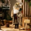 Plush Nutcracker Figurine 38cm Wooden Hand-Painted Figurines Home Decor for Mantel Shelf Holiday Xmas for Friends Gift