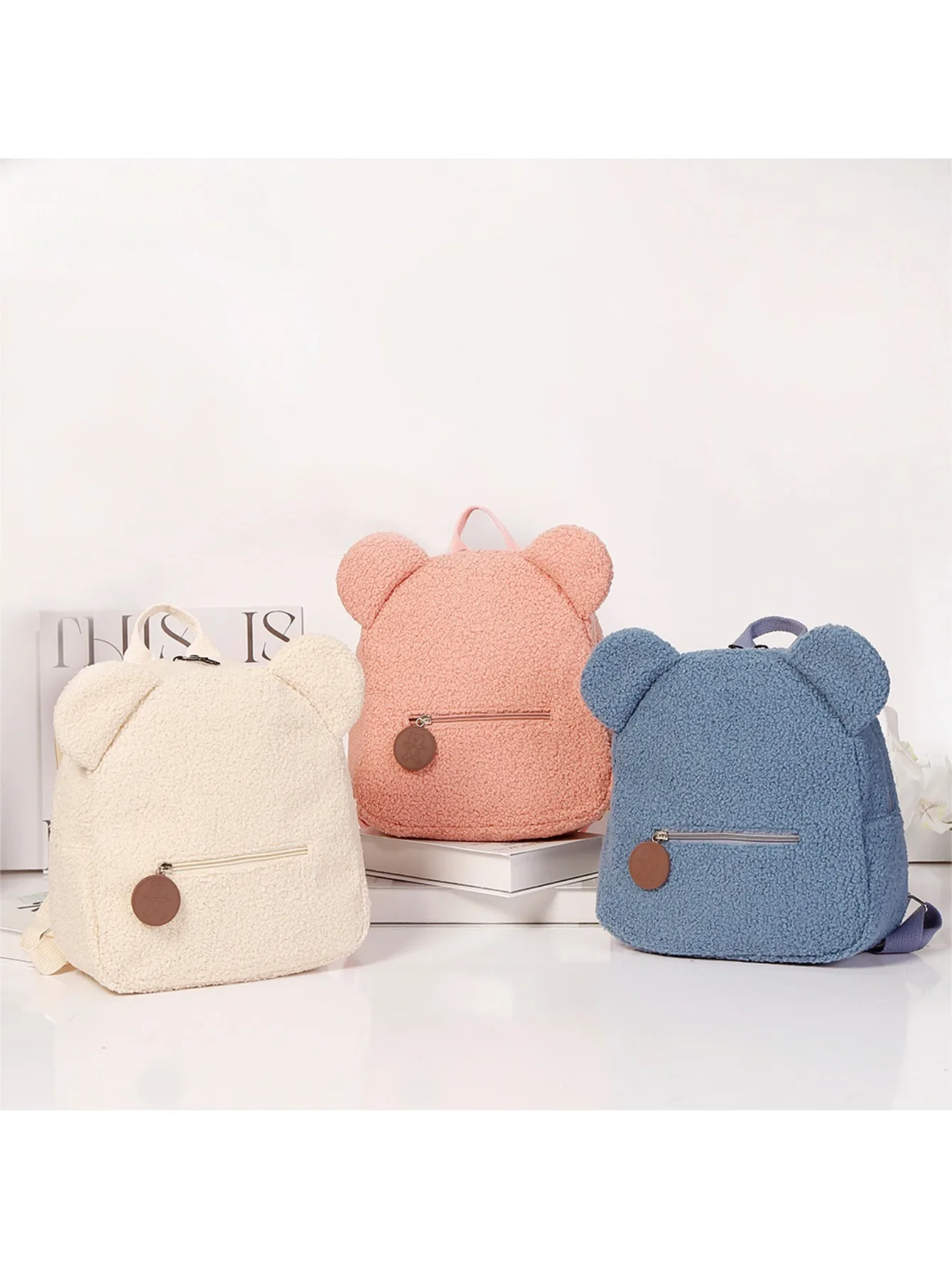 Plush Teddy Bear Kids Bag Popular Cartoon Fashion Children's Backpack Fashionable Leisure Small Bear Ear Backpack - Image 3