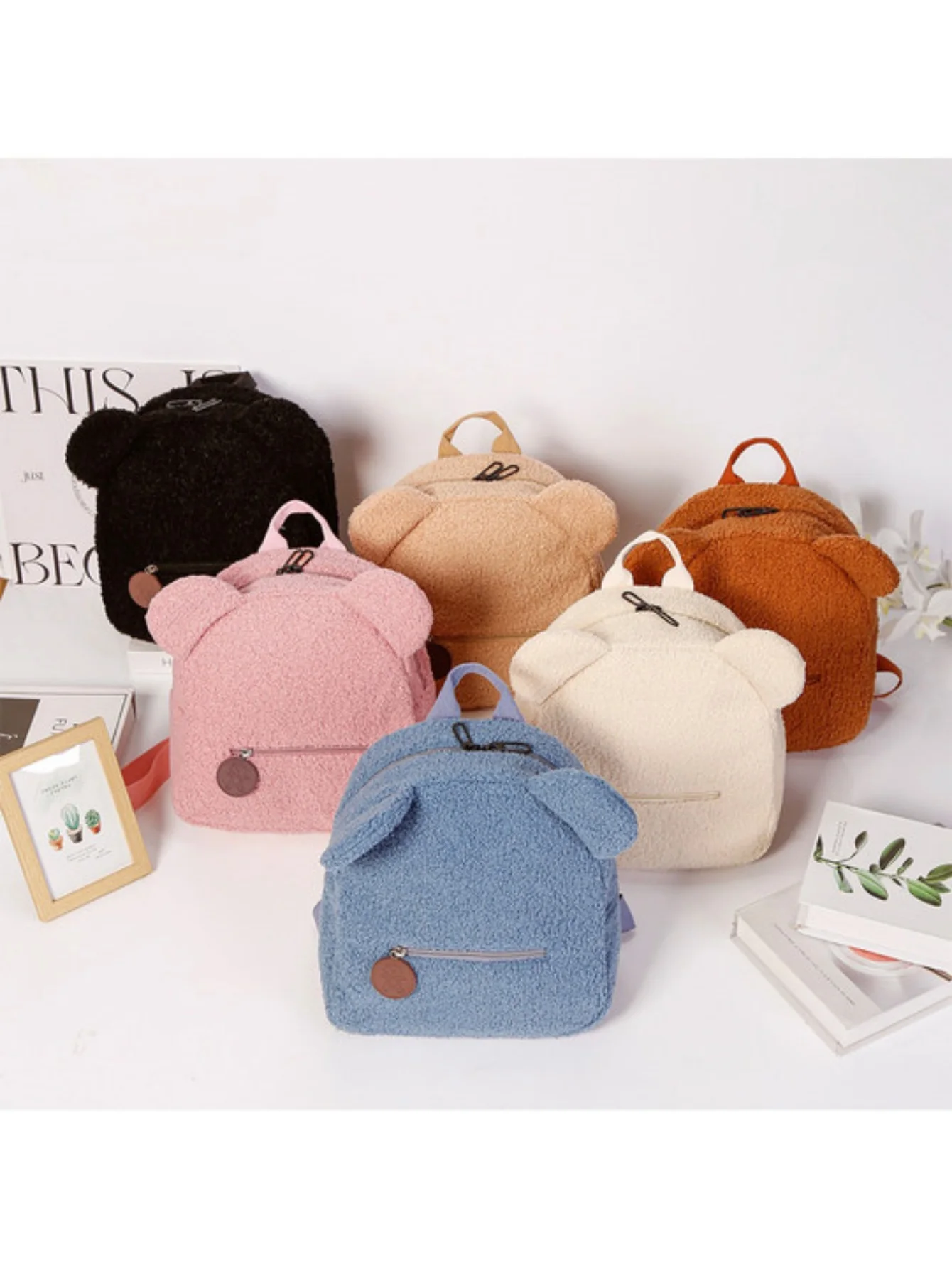 Plush Teddy Bear Kids Bag Popular Cartoon Fashion Children's Backpack Fashionable Leisure Small Bear Ear Backpack