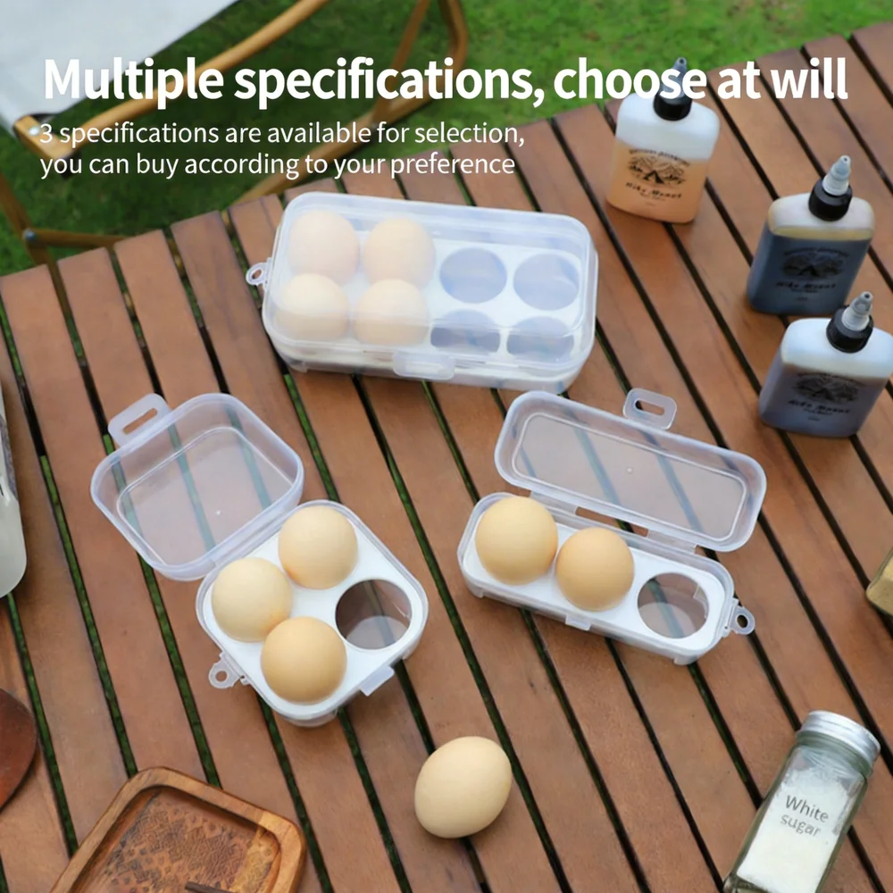 Portable Egg Holder Box Shockproof Outdoor Camping Storage Container 3/4/8 Grid PP Plastic Transparent Sealed Egg Case - Image 3
