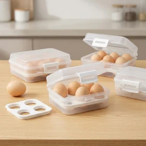 Portable Egg Holder Box Shockproof Outdoor Camping Storage Container 3/4/8 Grid PP Plastic Transparent Sealed Egg Case