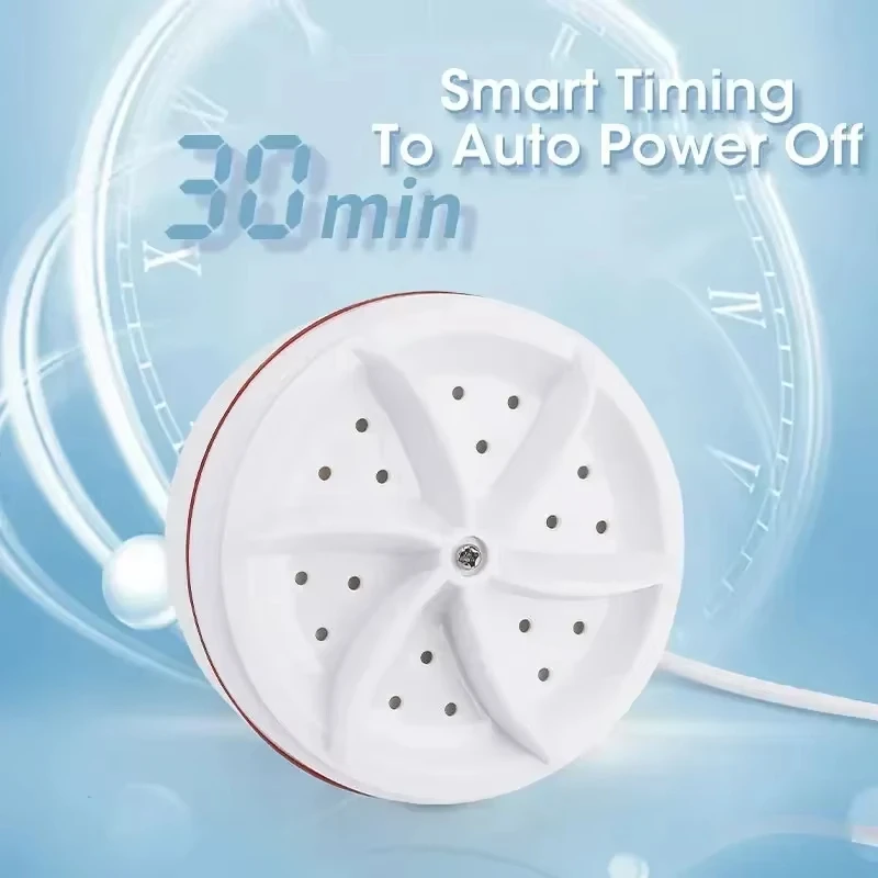 Portable Mini Ultrasonic Turbo Washing Machine USB Powered Cleaning Underwear Socks for Home Travel - Image 4