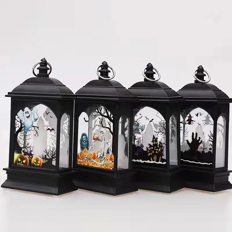 Portable Pumpkin Ghost Castle Lantern Lamp Hanging LED Jack-O-Lanterns Halloween Decoration Party Flame Haunted House Props Gift - Image 5