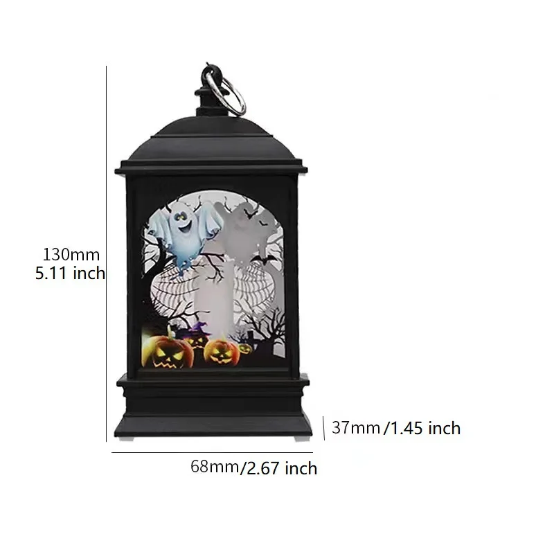 Portable Pumpkin Ghost Castle Lantern Lamp Hanging LED Jack-O-Lanterns Halloween Decoration Party Flame Haunted House Props Gift - Image 6