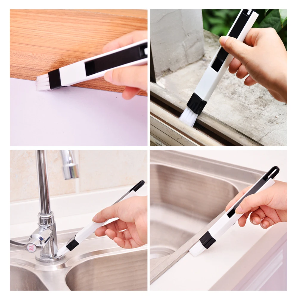 Portable Two-in-one Cleaning Brush Multifunctional Door and window Keyboard Groove Cleaner Dust Shovel Window Rail Cleaning Tool - Image 5