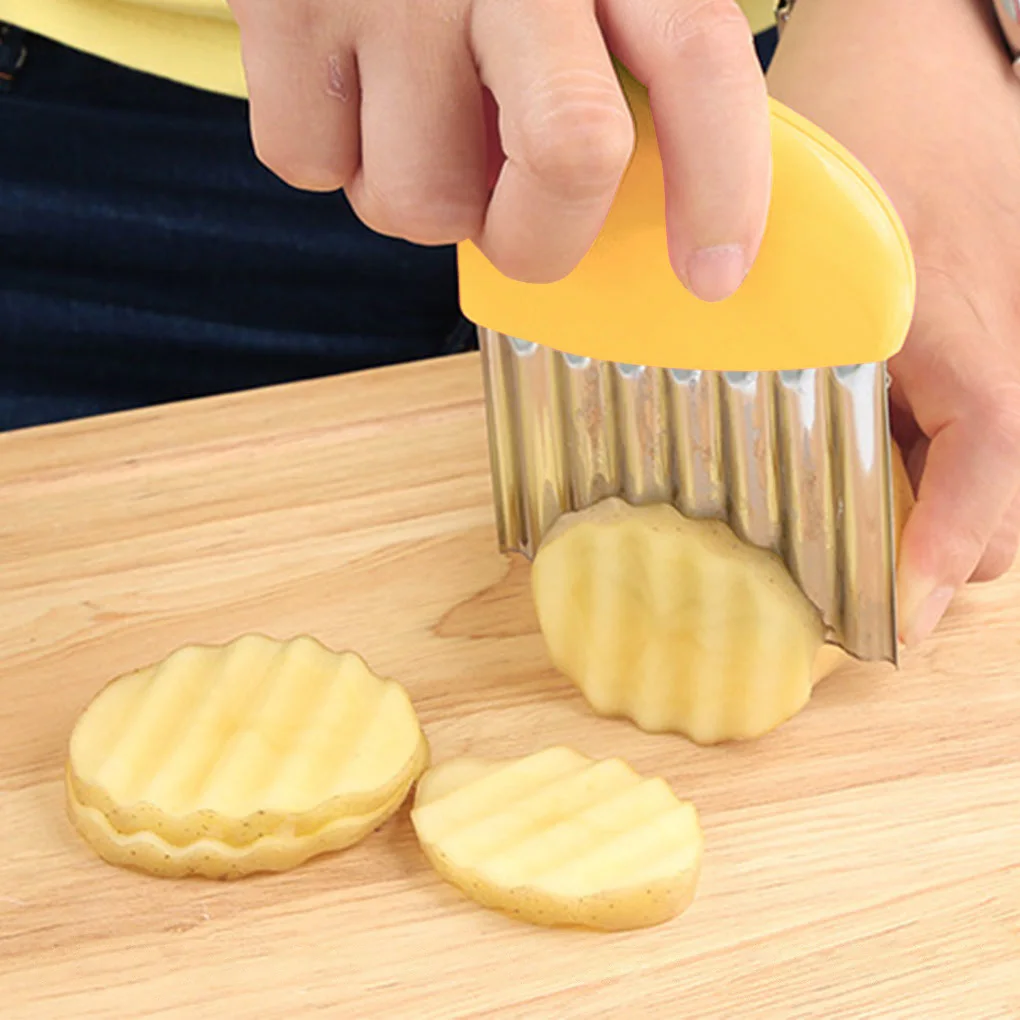 Potato Chip Slicer Vegetable Fruit Corrugated Wavy Knife French Fries Potato Cutter Kitchen Tools Accessories Gadget Supplies - Image 2