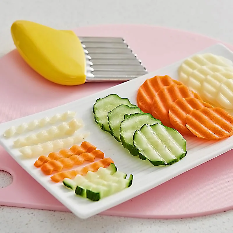 Potato Chip Slicer Vegetable Fruit Corrugated Wavy Knife French Fries Potato Cutter Kitchen Tools Accessories Gadget Supplies - Image 4