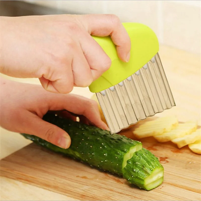 Potato Chip Slicer Vegetable Fruit Corrugated Wavy Knife French Fries Potato Cutter Kitchen Tools Accessories Gadget Supplies - Image 5