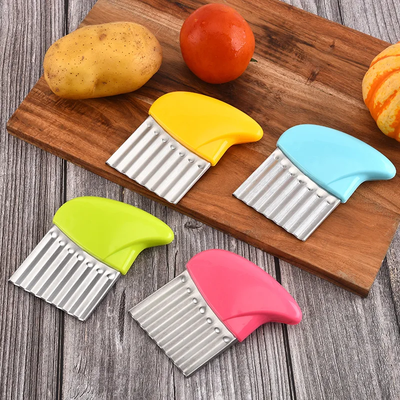 Potato Chip Slicer Vegetable Fruit Corrugated Wavy Knife French Fries Potato Cutter Kitchen Tools Accessories Gadget Supplies - Image 6