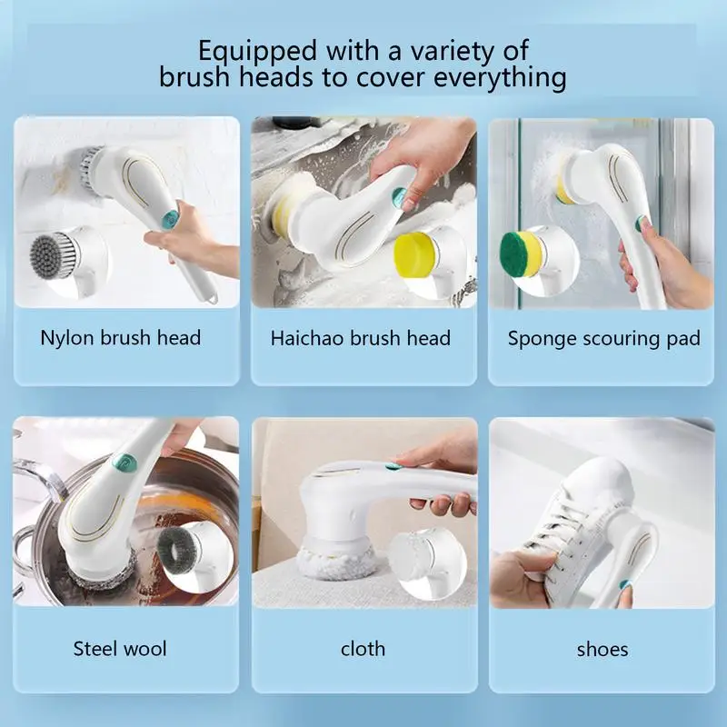 Power Scrubbers For Cleaning Dish Washing Brush Scrubber Multifunctional Bathroom Scrubber Powerful Shower Scrubber With - Image 4