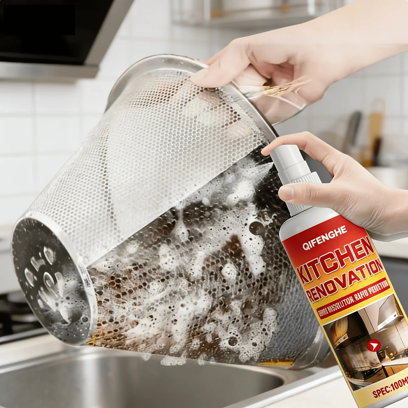 Powerful Heavy Oil Stain Remover Spray Multifunctional Kitchen Range Hood Degreaser Foam Cleaner for Grills And Ovens - Image 4