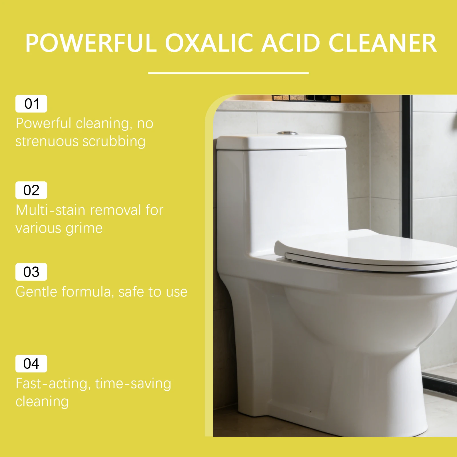Powerful Oxalic Acid Cleaner Spray Limescale Stubborn Remove Decontamination Eco-Friendly Multi-Purpose Household Cleaning Spray - Image 4
