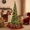Pre-Decorated Pop-Up Christmas Tree Warm White Lights Gold Ornaments Folding Christmas Tree Space-Saving Red Ornaments