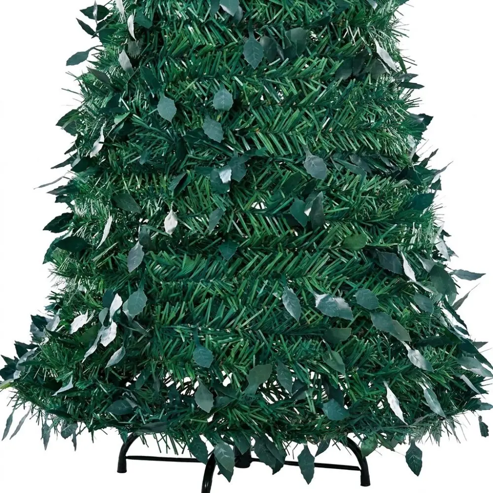 Pre-Decorated Pop-Up Christmas Tree Warm White Lights Gold Ornaments Folding Christmas Tree Space-Saving Red Ornaments - Image 5