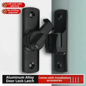 Premium Zinc Alloy 90/180° Flip Sliding Door Latch Anti-Theft Home Security Small Gate Lock Sturdy Zinc Alloy Door Bolt Hardware
