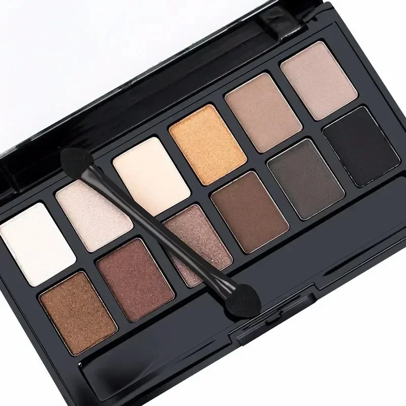 Professional 12 Colors Eyeshadow Palette Natural Shimmer Matte Nudes Cosmetic Eye Makeup Plate for Makeup Artists - Image 2