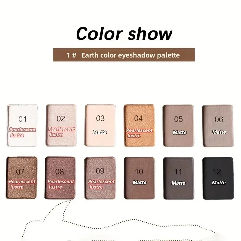 Professional 12 Colors Eyeshadow Palette Natural Shimmer Matte Nudes Cosmetic Eye Makeup Plate for Makeup Artists - Image 3