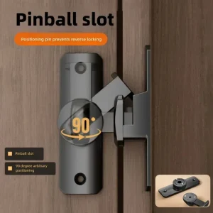 Punch-Free Surface-Mounted Sliding Door Lock Bolt, Anti-Theft Security Latch Fastener for Bathroom, Hotel and Household Rooms