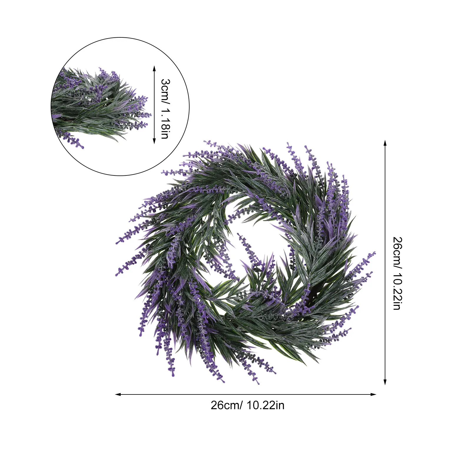Purple Lavender Wreath 15Inch Artificial Scented Farmhouse Decor for Indoor Outdoor Door Wall Window Christmas Fall Wedding - Image 4