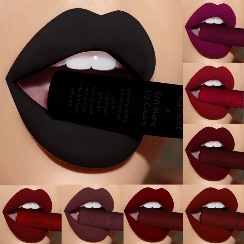 QIBEST Sexy Velvet Matte Lip Gloss Liquid Lipstick Lipgloss Beauty Red Nude Waterproof Long-lasting Lip Stain Makeup For Women - Image 2
