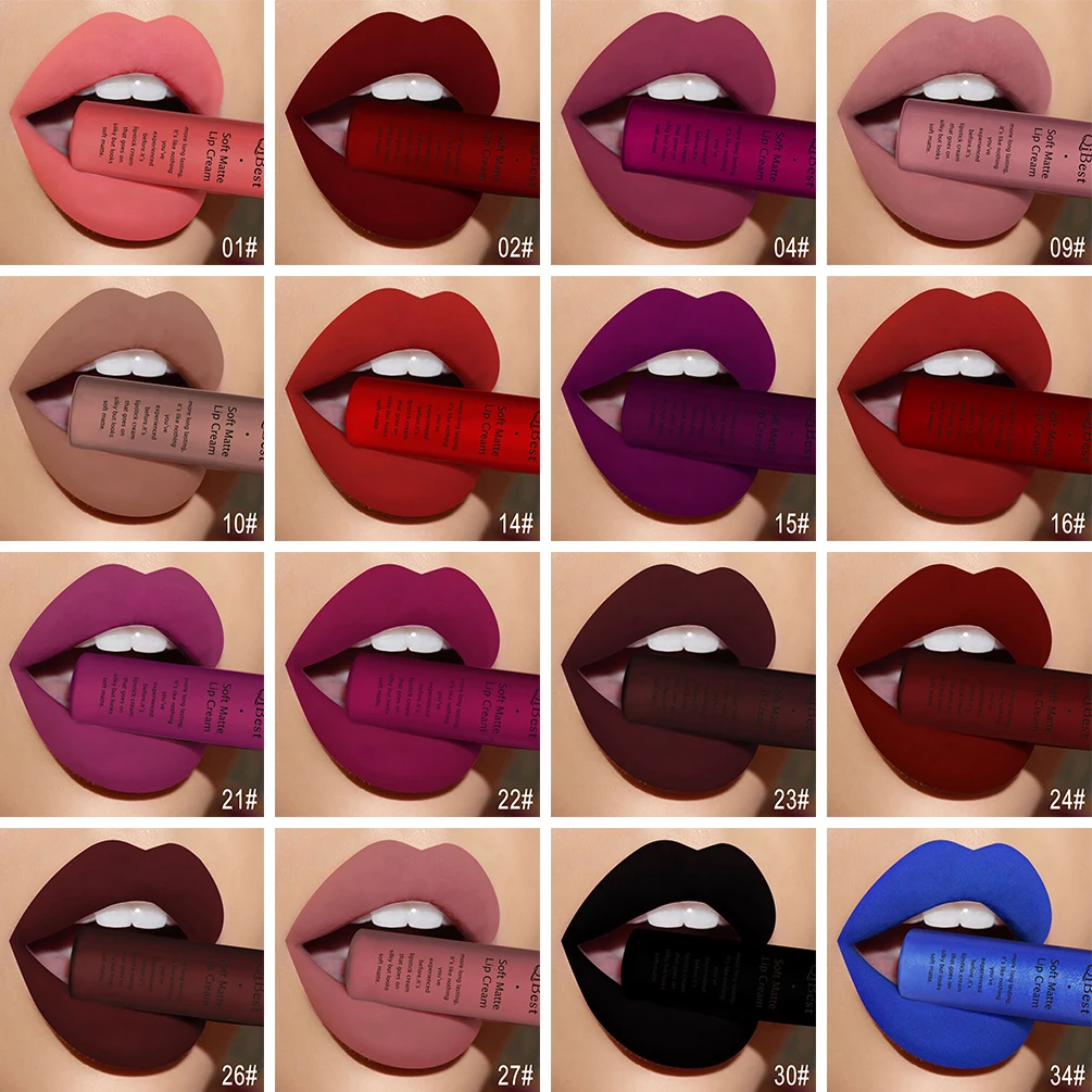 QIBEST Sexy Velvet Matte Lip Gloss Liquid Lipstick Lipgloss Beauty Red Nude Waterproof Long-lasting Lip Stain Makeup For Women - Image 3