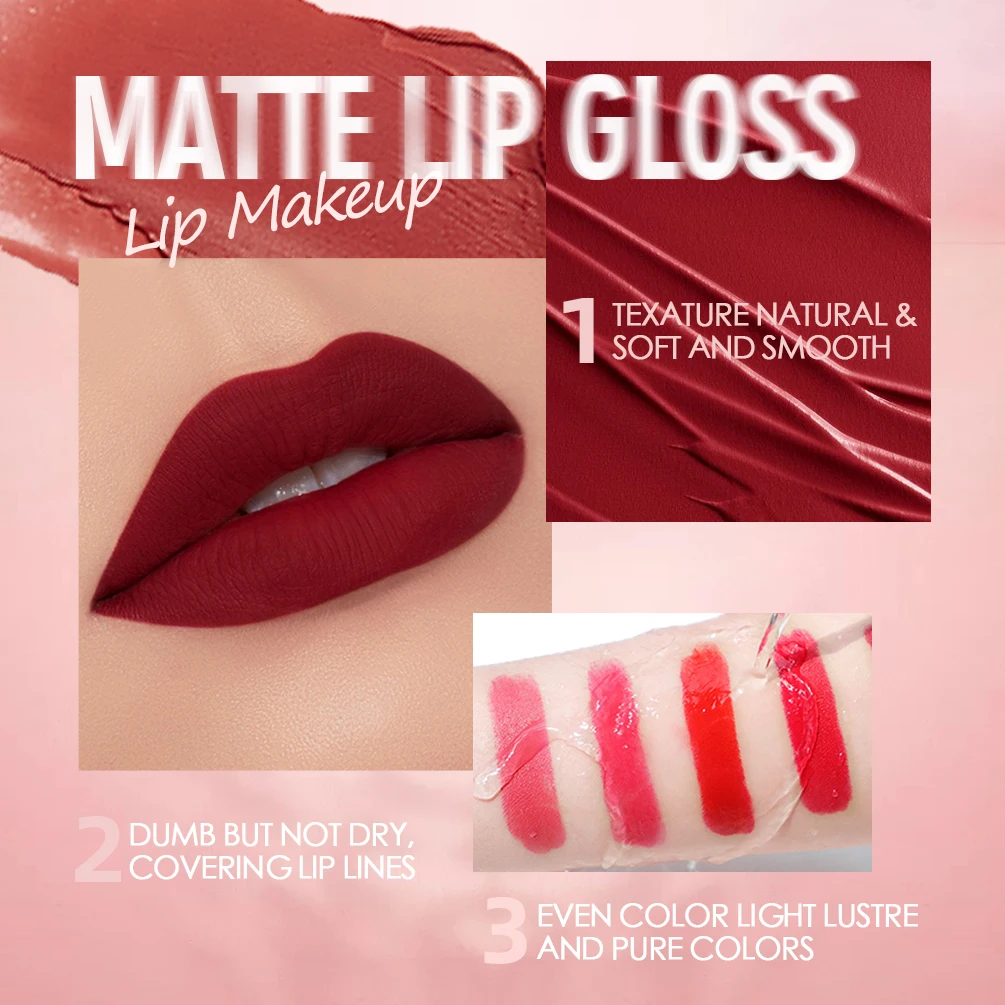 QIBEST Sexy Velvet Matte Lip Gloss Liquid Lipstick Lipgloss Beauty Red Nude Waterproof Long-lasting Lip Stain Makeup For Women - Image 4