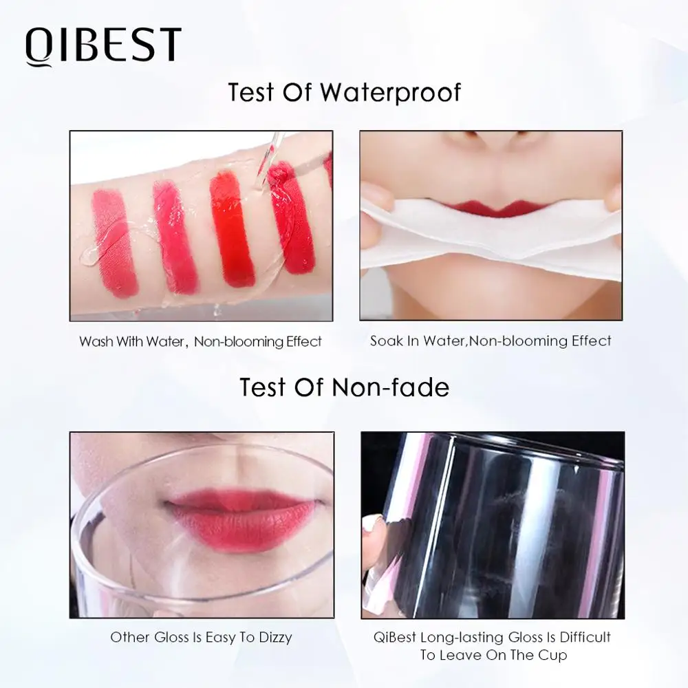 QIBEST Sexy Velvet Matte Lip Gloss Liquid Lipstick Lipgloss Beauty Red Nude Waterproof Long-lasting Lip Stain Makeup For Women - Image 5