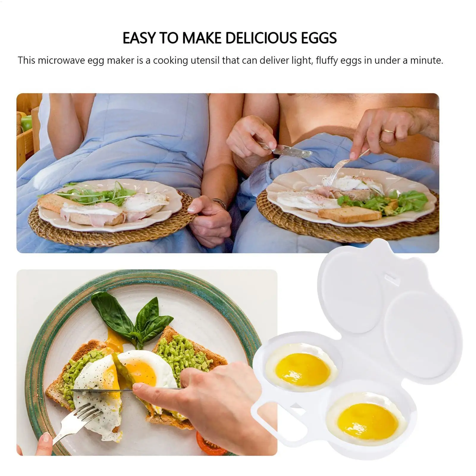 Quick Poached Egg Maker Microwave Egg Steamer Cooker DIY Round Eggs Boiler For Kitchen Breakfast Healthy Diet Fitness Meal Prep - Image 6