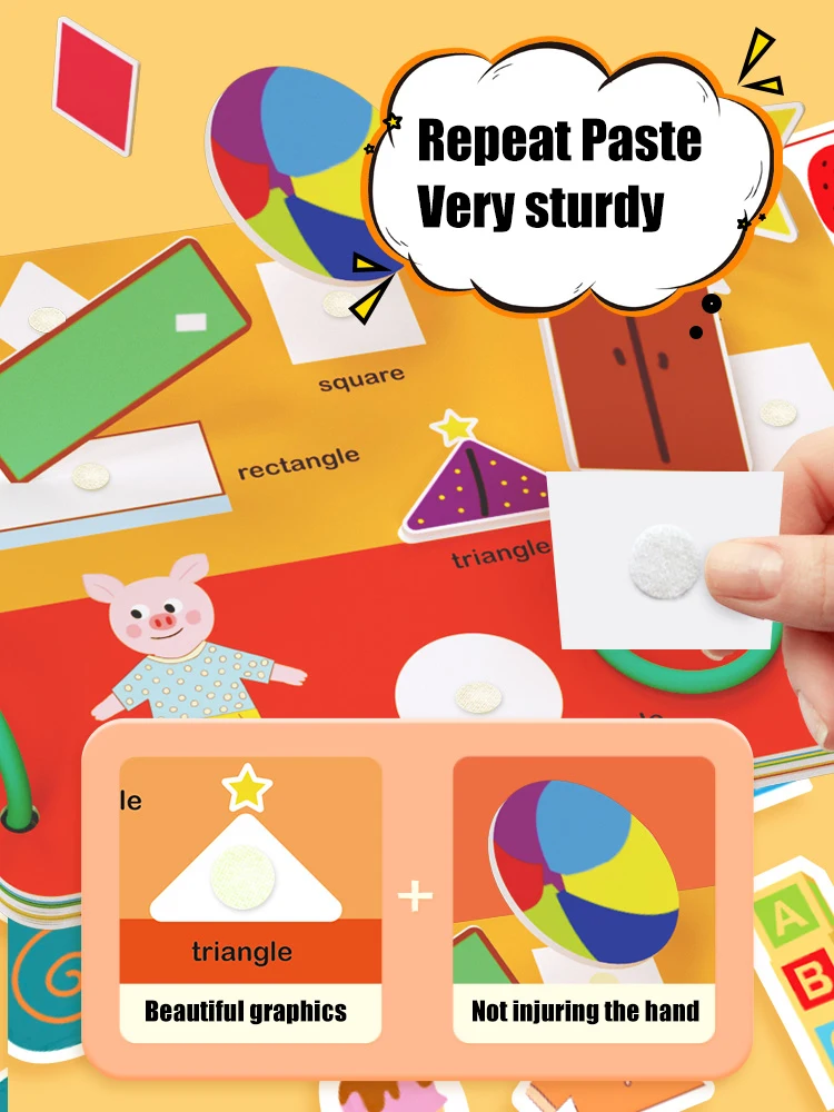 Quiet Book Children Toy My First Busy Kids Book Montessori Mathematical English Paste Sticker Matching Puzzle Game Education Toy - Image 3