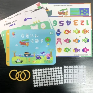 Quiet Book Children Toy My First Busy Kids Book Montessori Mathematical English Paste Sticker Matching Puzzle Game Education Toy