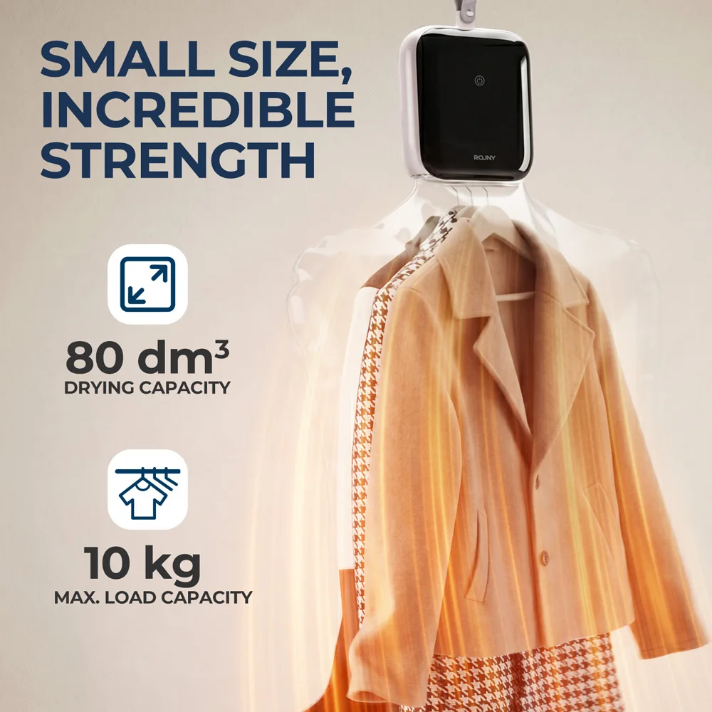 ROUNY Foldable Electric Clothes Drying Rack,Portable Lightweight Travel Garment Dryer, Efficient Moisture & Odor Removal, 12h - Image 5