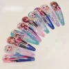 Random 10pcs Anime Princess Hair Clip Children's Cute Accessories 4.8cm Digital Printed Hair Clip Minimalist Birthday Gift