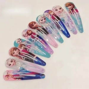 Random 10pcs Anime Princess Hair Clip Children's Cute Accessories 4.8cm Digital Printed Hair Clip Minimalist Birthday Gift