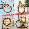 Rattan Christmas Decor Wedding Wreaths Xmas Party Decorations Wreath Wicker Sepak Takraw Round/Heart Shape Rattan Garland