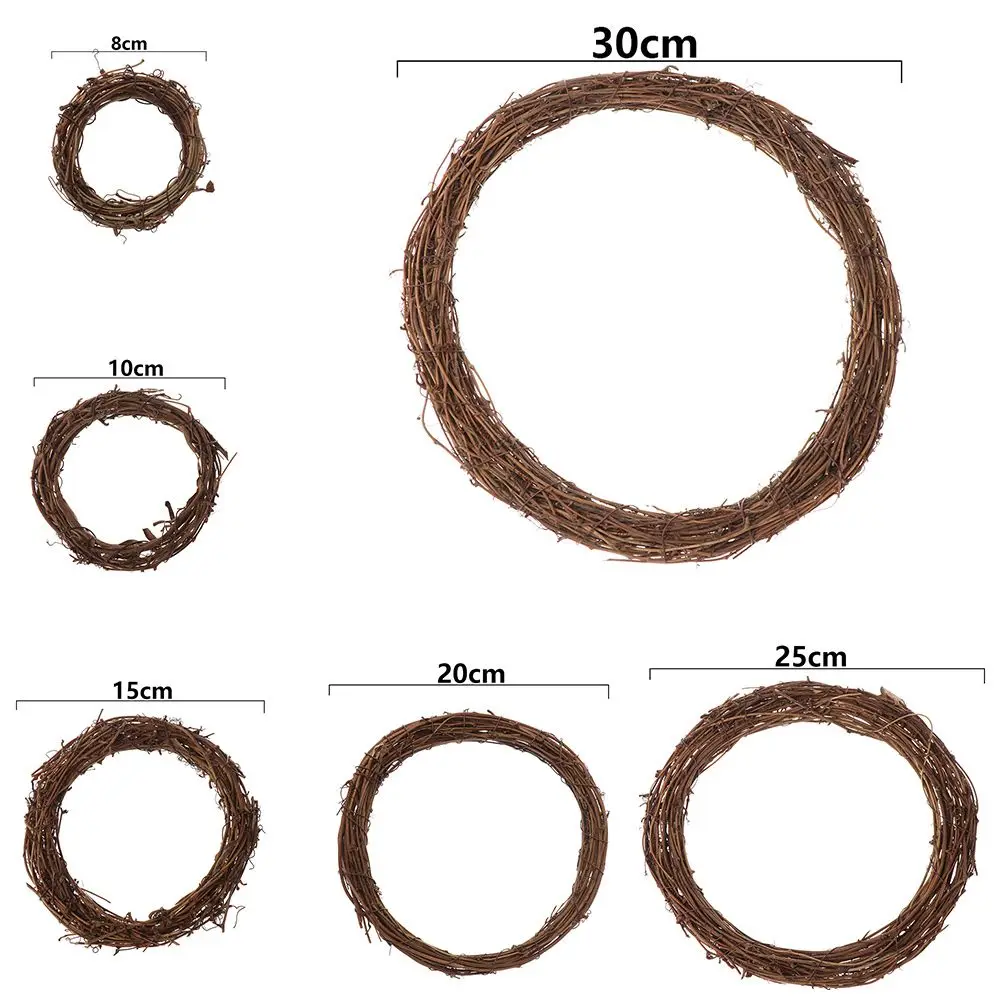 Rattan Christmas Decor Wedding Wreaths Xmas Party Decorations Wreath Wicker Sepak Takraw Round/Heart Shape Rattan Garland - Image 6