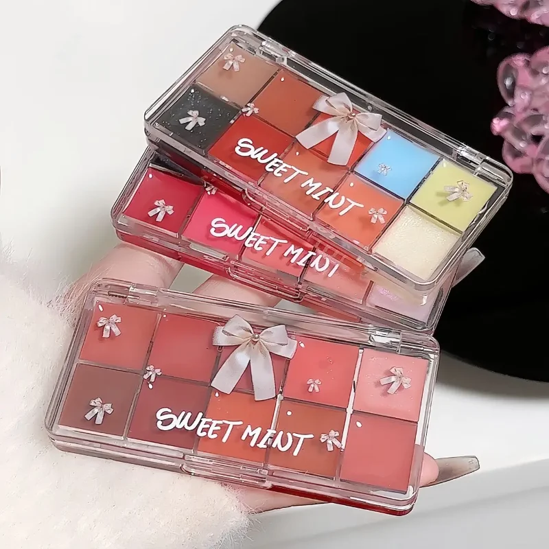 Real 10-Color Lip Palette Lip Gloss and Lipstick Glossy Moisturizing Pigmented Multifunctional Original Cosmetics - Image 5