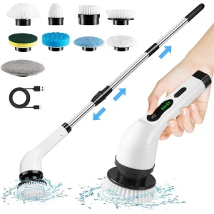 Rechargeable Cordless Electric Spin Scrubber Brush Multipurpose for Bathroom Kitchen Toilet Cleaning Hair