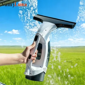 Rechargeable Cordless Window Vacuum Cleaner with Squeegee 150ml Water Tank for Glass Mirror Tile Cleaning Home Use Portable