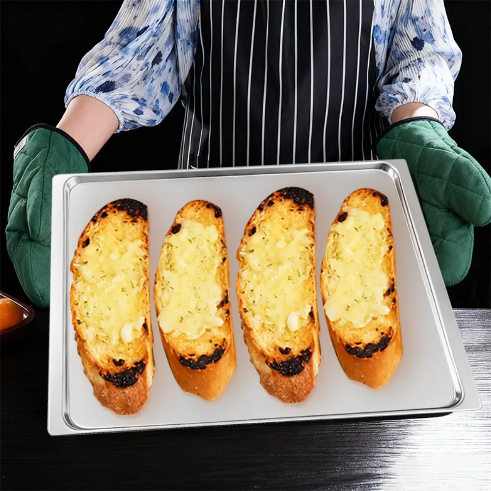 Rectangular Aluminium Alloy Baking Tray Non-stick Thickened Oven Tray Even Heating High-temperature Resistance Baking Pan Cake - Image 2