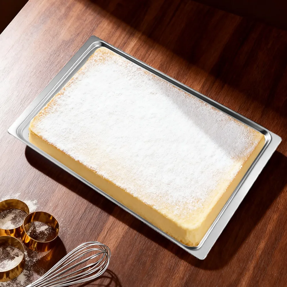 Rectangular Aluminium Alloy Baking Tray Non-stick Thickened Oven Tray Even Heating High-temperature Resistance Baking Pan Cake - Image 5