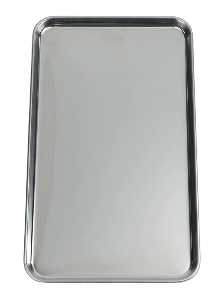 Rectangular Stainless Steel Tray Featuring Flat Bottom For BBQ Grilling And Restaurant Food Performance