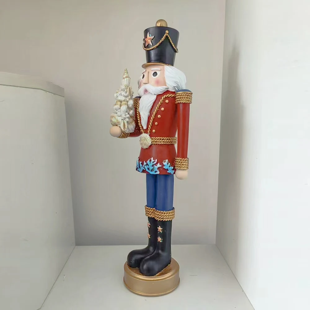 Red Nutcracker Soldier Resin Statue, Perfect for Christmas Gift, Ideal for daily life and Home, Create Retro Fairy Vib Decor. - Image 6