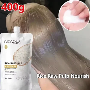 Rice Magic Keratin Hair Mask 5 Seconds Repair Damaged Frizzy Hair Soft Smooth Shine Moisturizing Nourishing Hair Root Care